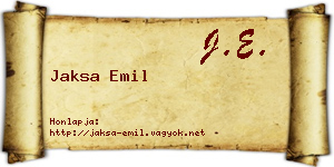 Jaksa Emil névjegykártya