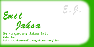 emil jaksa business card